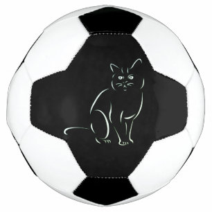 Simply White Kitty Cat Soccer Ball