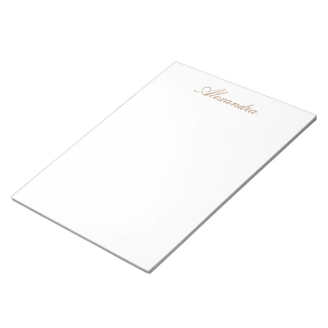 Simply White Solid Colour Personalise It Custom Notepad (Angled)