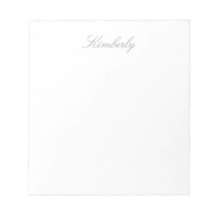 Simply White Solid Colour Personalise It Custom Notepad