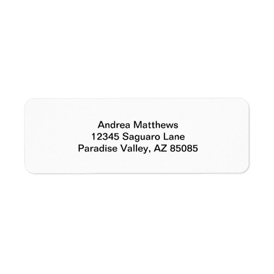Simply White Solid Colour Personalise It Custom Return Address Label