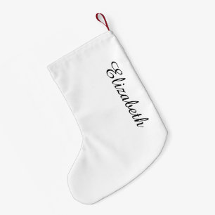 Simply White Solid Colour Personalise It Custom Small Christmas Stocking