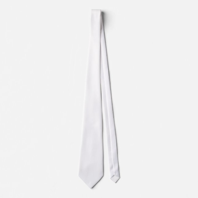 Simply White Solid Colour Personalise It Custom Tie (Front)