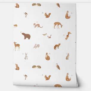 Simply Woodland Animals Rabbits Bunnies Bear Deer Wallpaper