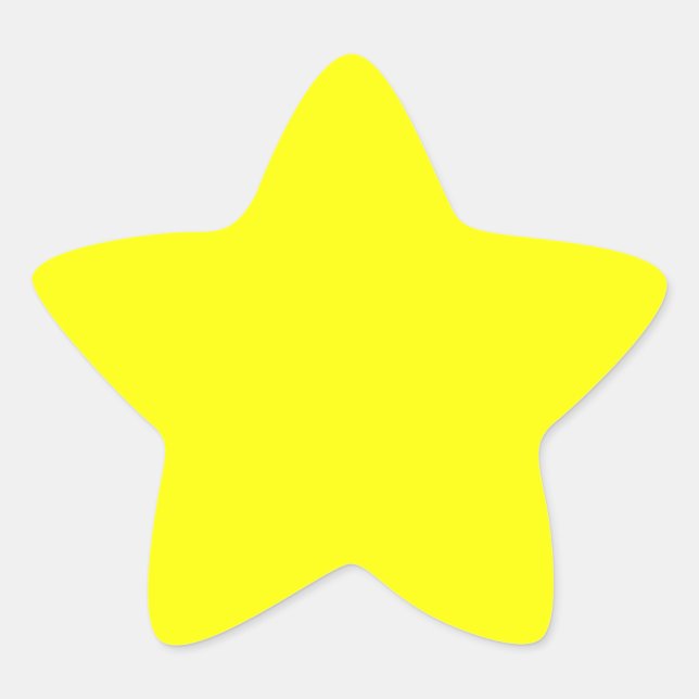 Simply Yellow Solid Colour Star Sticker (Front)