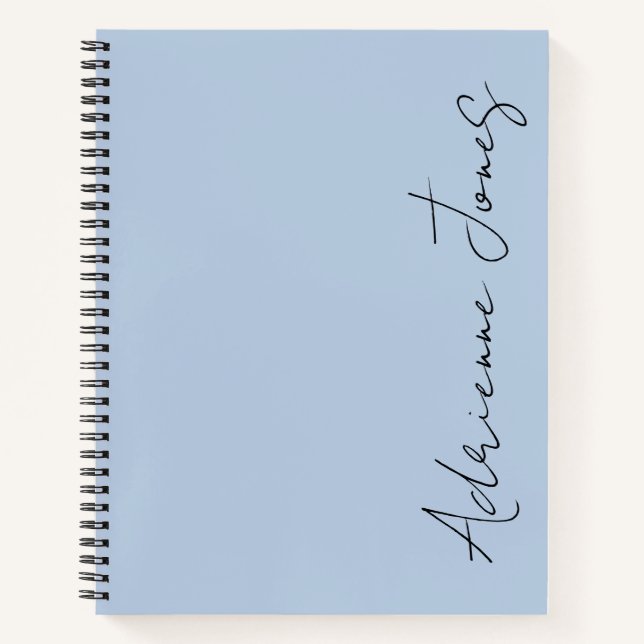 Simply Your Name Pastel Blue Notebook (Front)