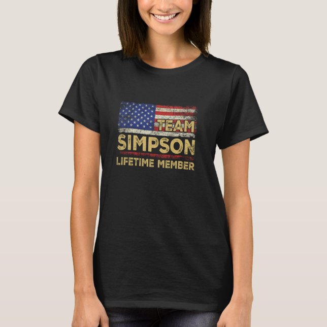 Simpson Last Name Shirt Team Simpson Lifetime Memb (Front)