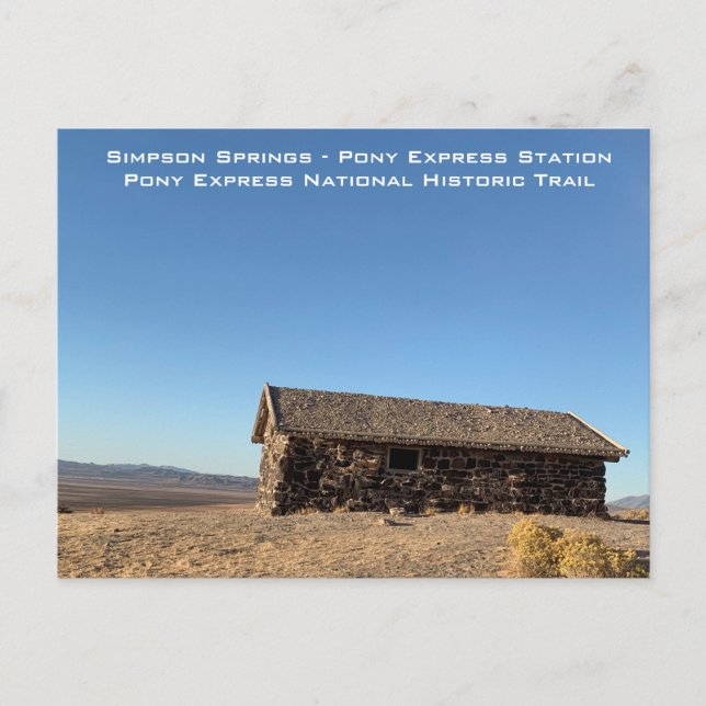 Simpson Springs Pony Express Station Postcard (Front)