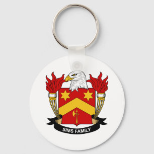 Sims Family Crest Key Ring