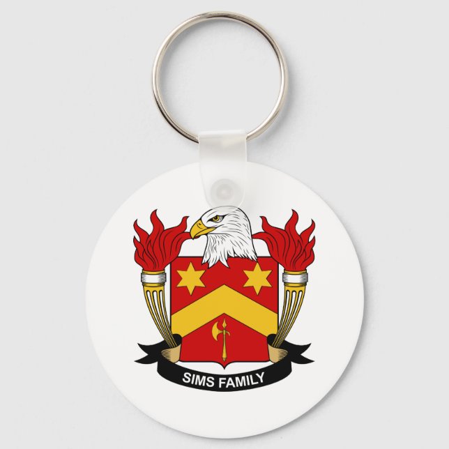 Sims Family Crest Key Ring (Front)