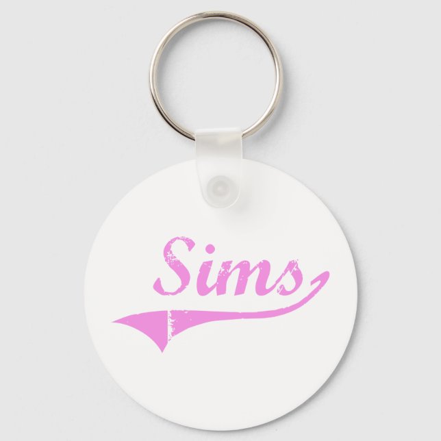 Sims Last Name Classic Style Key Ring (Front)