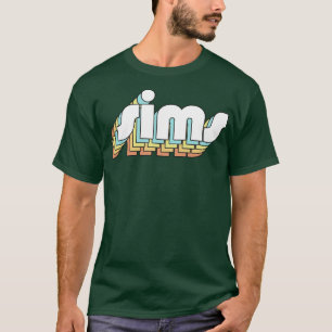 Sims Retro Rainbow Typography Faded Style T-Shirt