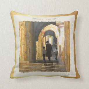 Simta Jerusalem Old City Israel Oil Painting ART Cushion