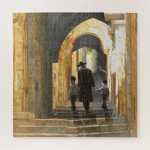 Simta Jerusalem Old City Israel Oil Painting ART Jigsaw Puzzle