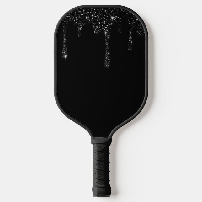 simulated black glitter pickleball paddle (Front)
