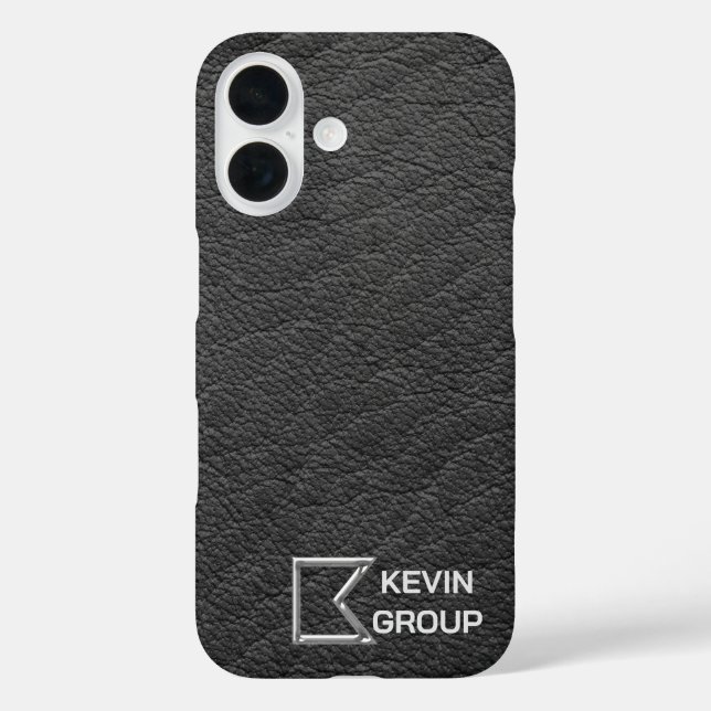 Simulated Black Leather Business Logo Case-Mate iPhone Case (Back)