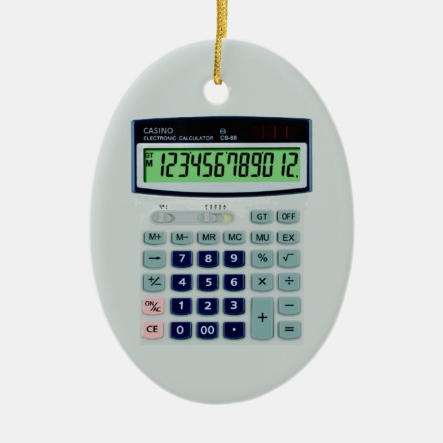 Simulated Calculator Ceramic Tree Decoration (Front)