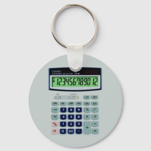 Simulated Calculator Key Ring
