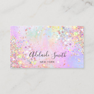 simulated chunky glitter design business card