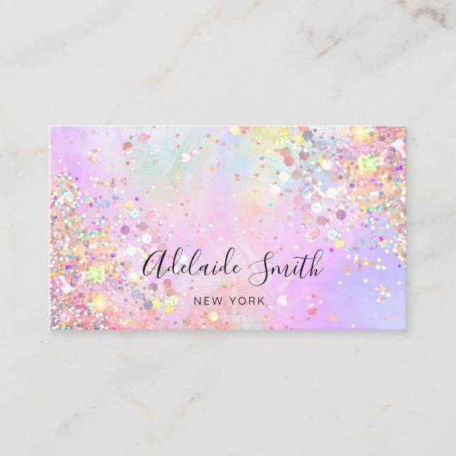 simulated chunky glitter design business card (Front)