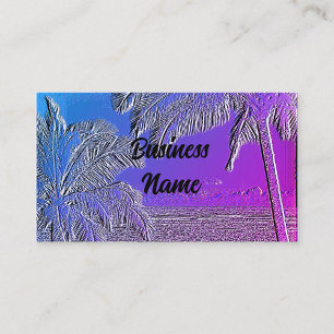 Simulated Embossed Beach scenes business card
