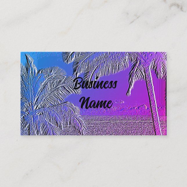 Simulated Embossed Beach scenes business card (Creator Uploaded)