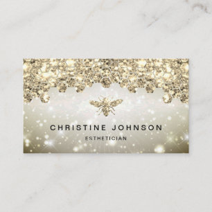 simulated glitter bee business card