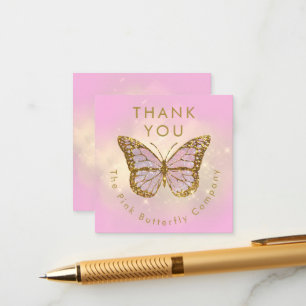 simulated glitter butterfly thank you enclosure card