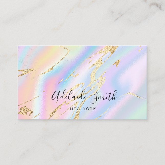 simulated glitter pastel colours business card (Front)