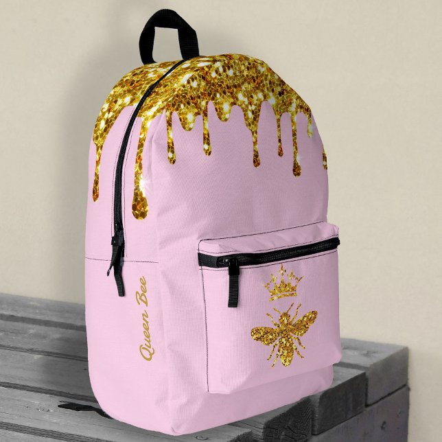 simulated glitter Queen Bee design Printed Backpack (Creator Uploaded)