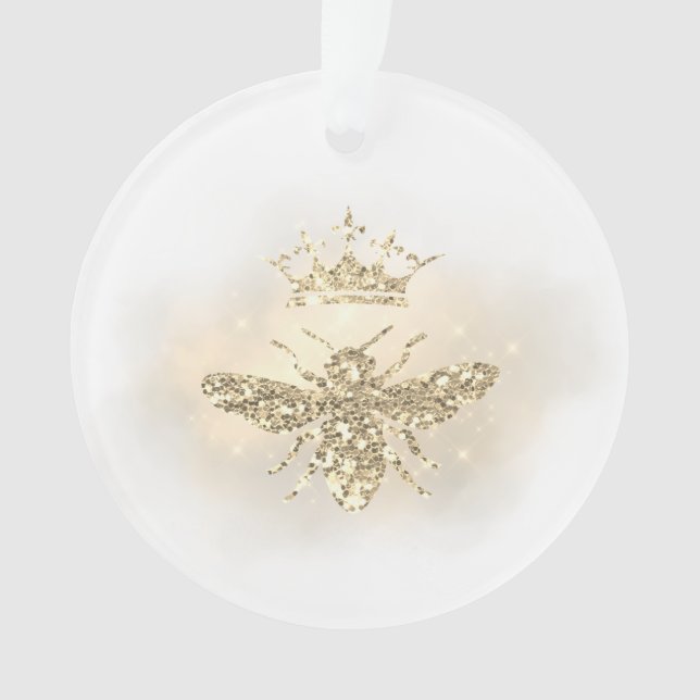 simulated glitter queen bee ornament (Front)