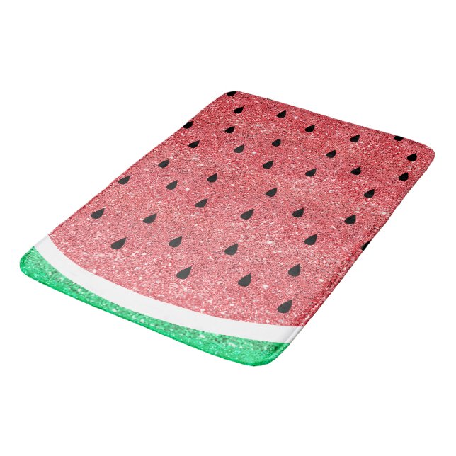 simulated glitter watermelon slice bath mat (Angled)