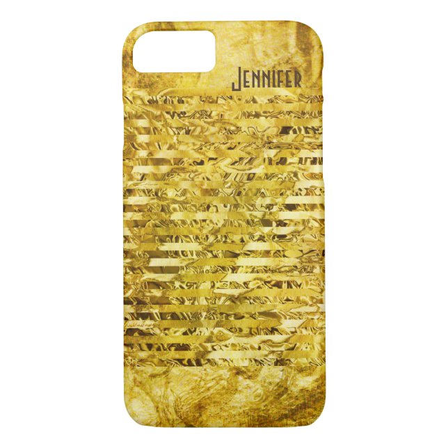Simulated Gold Foil Paper Shiny Personalised Case-Mate iPhone Case (Back)