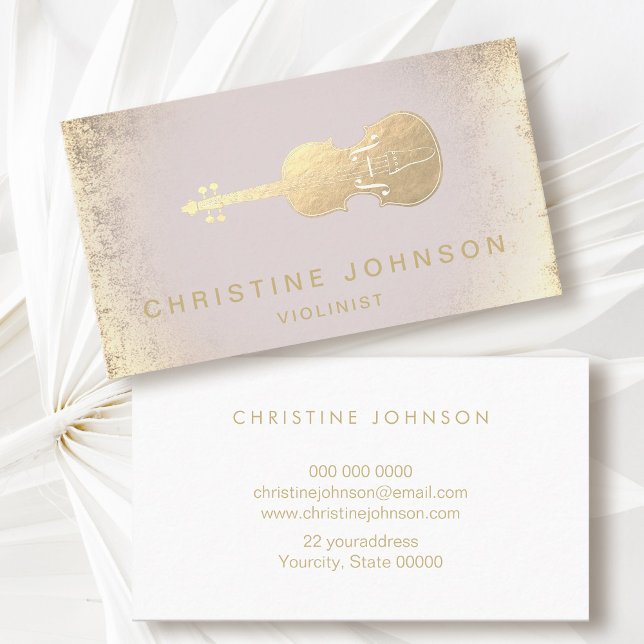 simulated gold foil violin business card (Creator Uploaded)