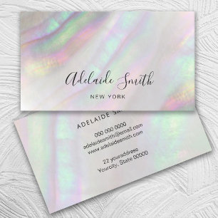 simulated iridescent shell business card