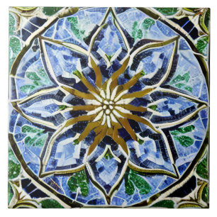 Simulated Mosaic Pattern in Glass Look Ceramic Tile