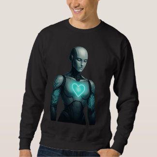Simulated Soul – AI Robot with Heart Energy Core Sweatshirt