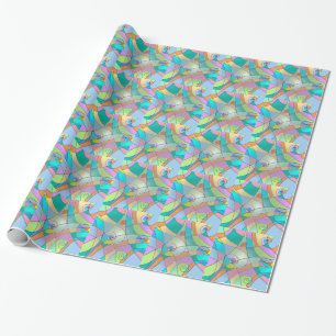 Simulated Stained Glass Colourful Design Wrapping Paper