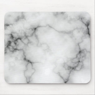 Simulated White and Black Marble Mouse Pad
