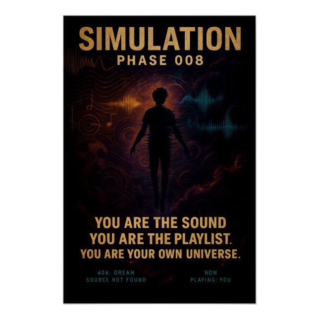 Simulation Phase 008 - Digital Glitch Poster (Front)