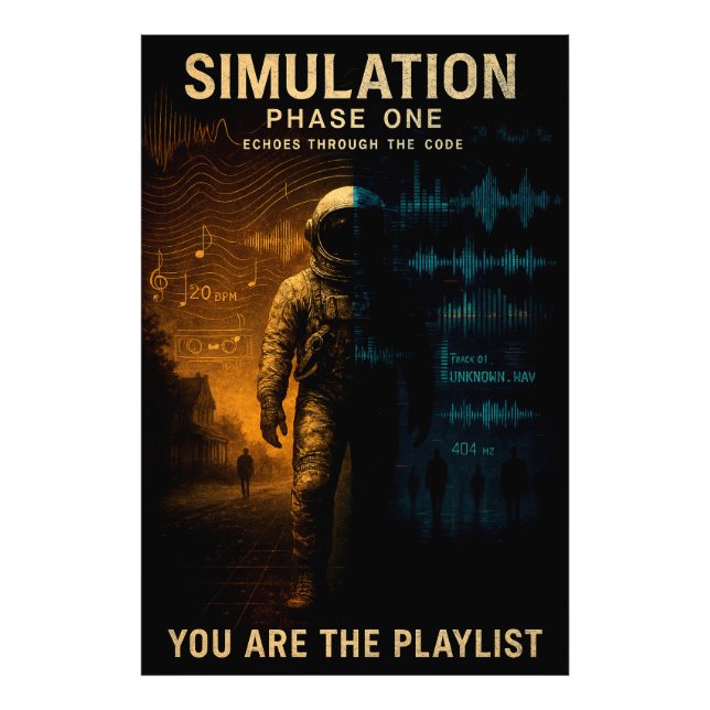 Simulation Phase One Poster - Glitch Astronaut Art (Front)