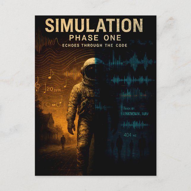 Simulation Phase One Poster - Glitch Astronaut Art Postcard (Front)