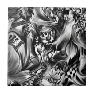 Sin and smoke melting skulls tile