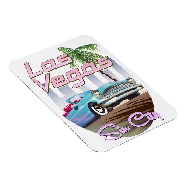 Sin city Las Vegas 1980s travel poster Magnet (Right Side)