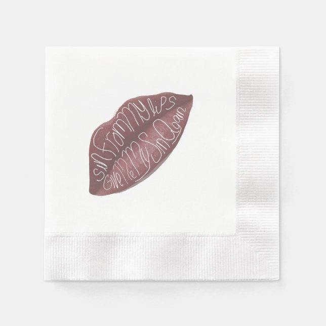 "Sin from my Lips" R+J quote napkins (Front)