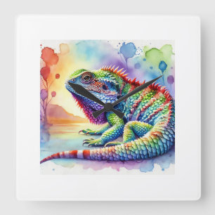 Sinai Agama 270824AREF134 - Watercolor Square Wall Clock