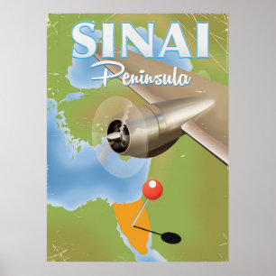 Sinai Peninsula Flight travel poster