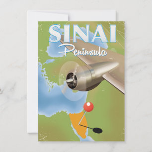 Sinai Peninsula Flight travel poster Invitation