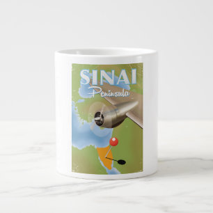 Sinai Peninsula Flight travel poster Large Coffee Mug