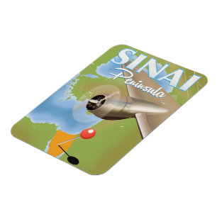 Sinai Peninsula Flight travel poster Magnet