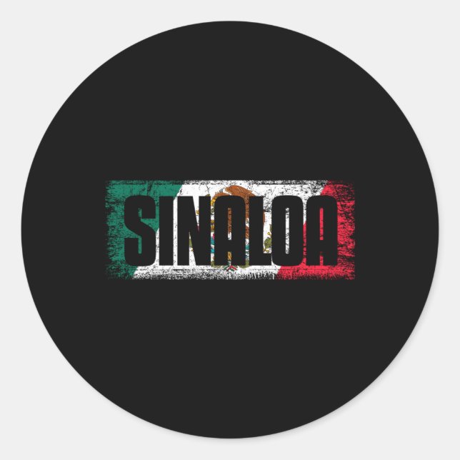 Sinaloa Con La Bandera De Mã©Xico Classic Round Sticker (Front)